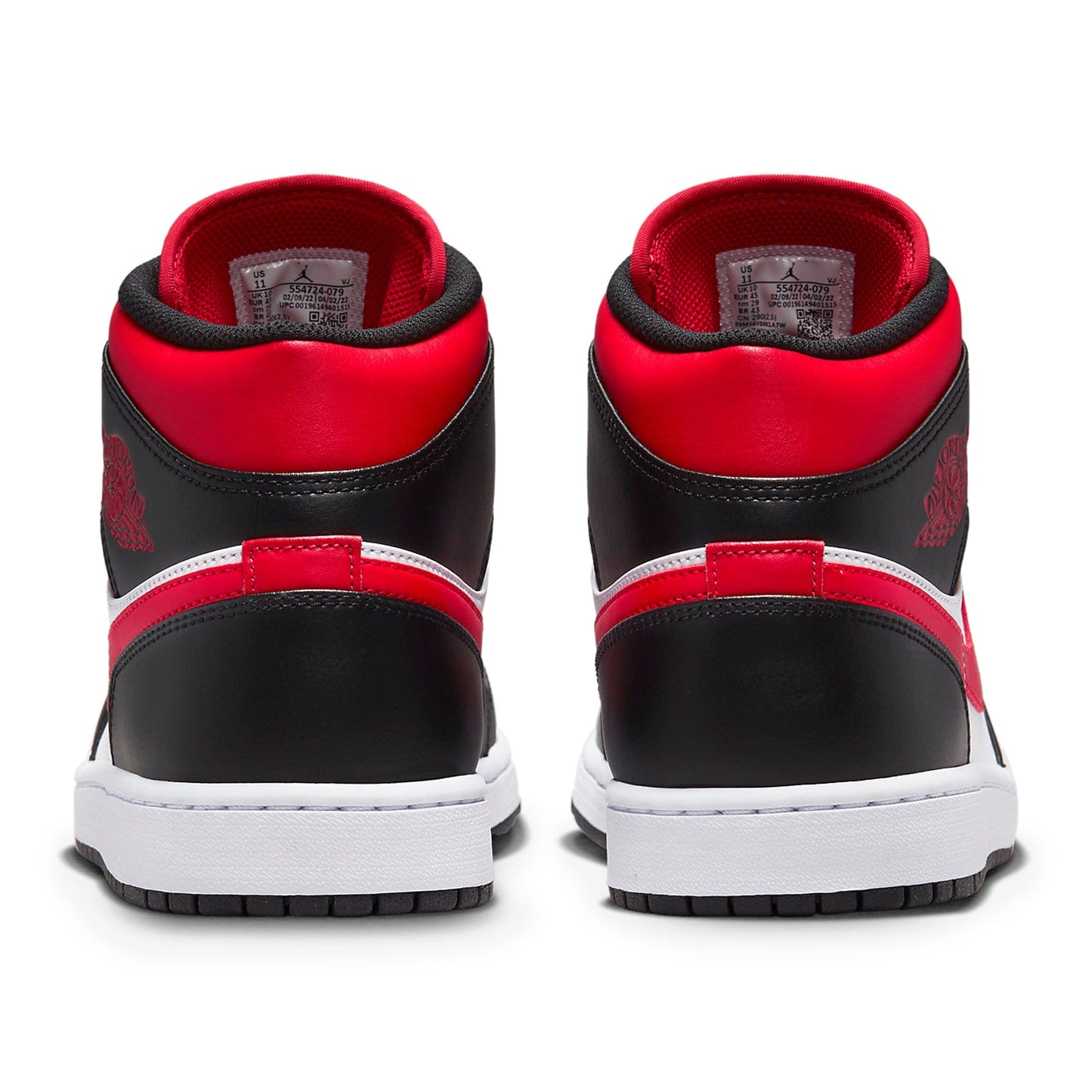 Jordan 1 Mid Fire Red Black M