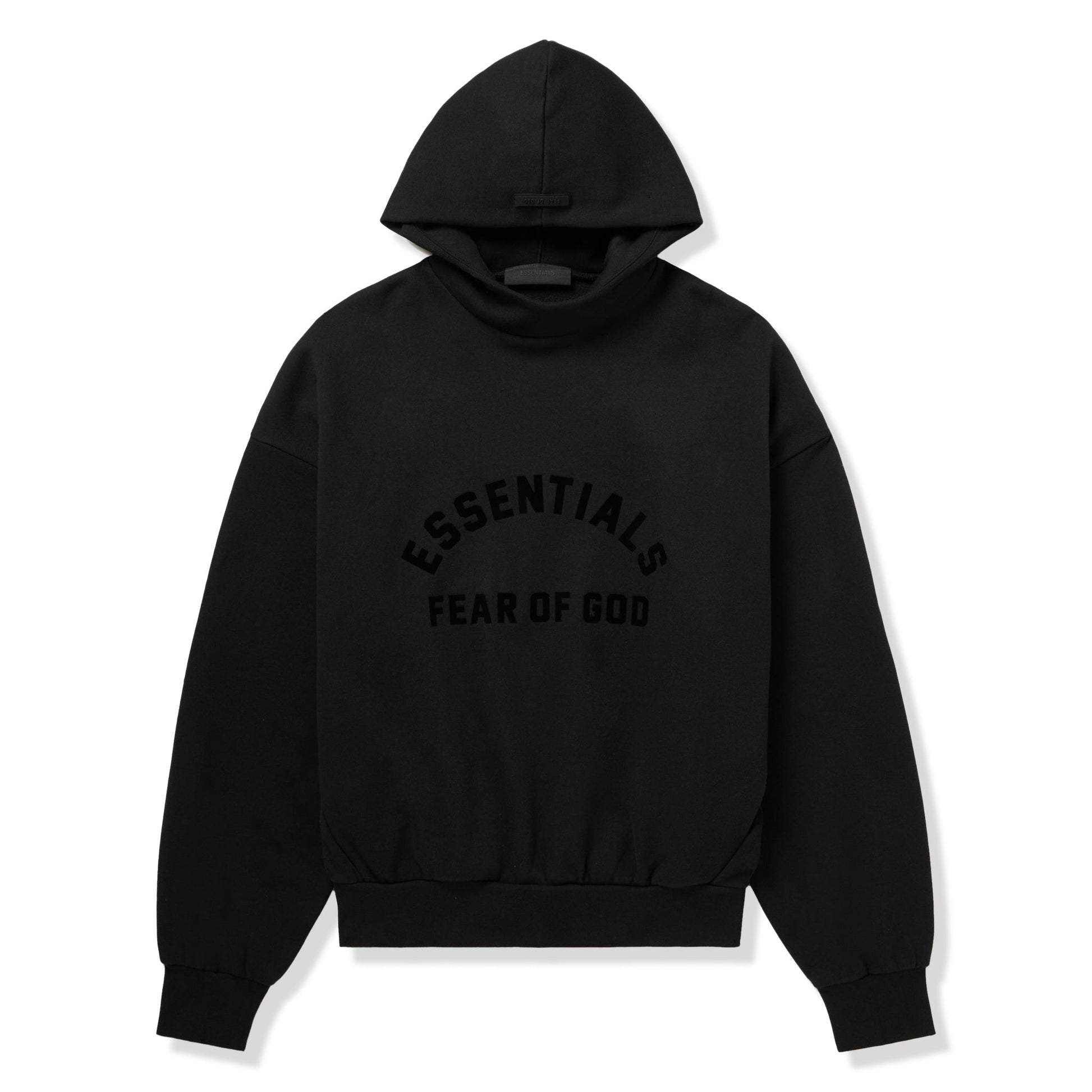 Fear Of God Essentials Black Hoodie Arch Text